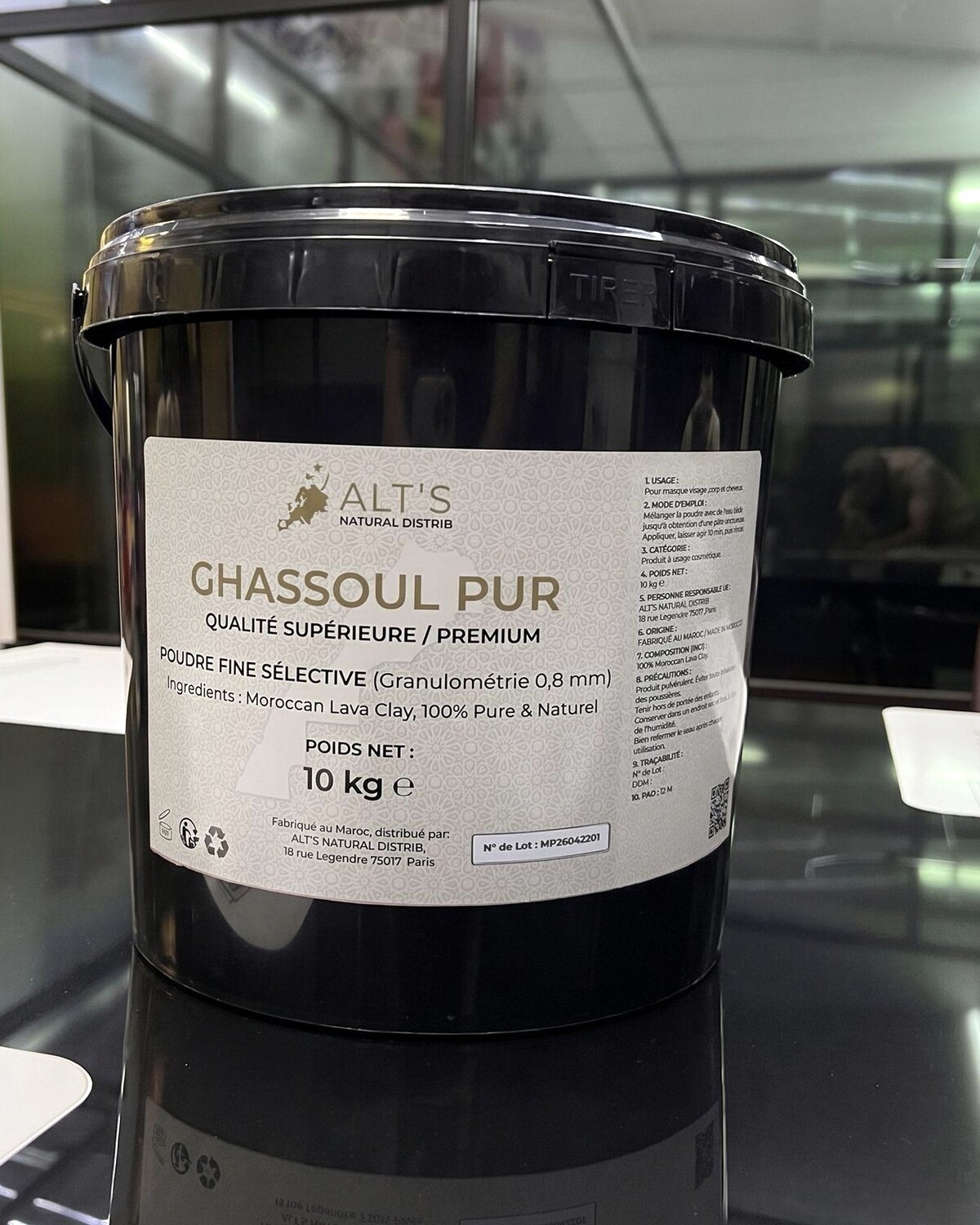 Seau professionnel réel de ghassoul ALT'S, format 10 kg