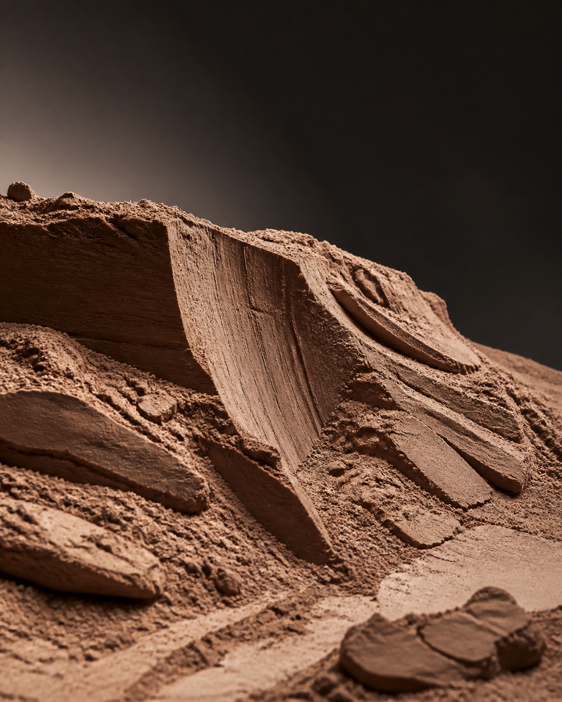 Formation sculpturale de poudre de rhassoul